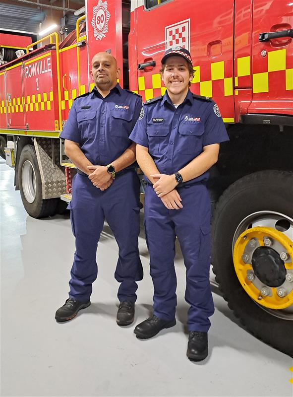 Seasonal firefighters Wes Armstead and John Anastasoglou 